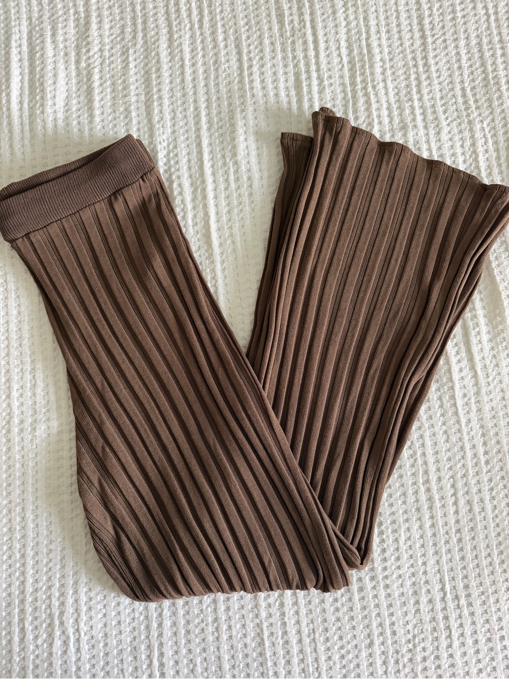 Zara Wide Ribbed Flare Pants
